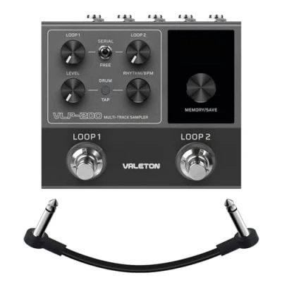 Image de VALETON Pédale de Looper Double Piste Stéréo 99 Espaces stockage projets Support logiciel pour Guitare, Basse, Clavier, Voix Drum Machine VLP 200