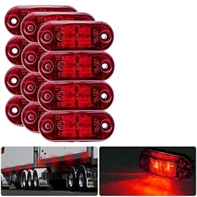 Image de Jutta Lot de 4/8/12 feux gabarit, 12/24 V, IP65, LED rouge, indicateurs latéraux universels pour camion, remorque, van, caravane, voiture, bus, bateau (12)