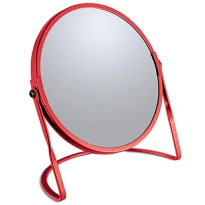 Image de Spirella Miroir de Maquillage à Poser beauté cosmétiques Double Face courtoisie pivotant „Akira“ grossissement x5 Rouge Mat