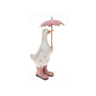 Image de Joe Davies Figurine de Canard à Pois avec Parapluie et Bottes Wellington Rose
