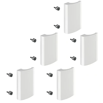 Image de SOTECH 5 x poignées de porte terrasse en aluminium, raccord à vis dissimulé (82 52,5 20 mm, BA 48 mm), poignée extérieure blanche