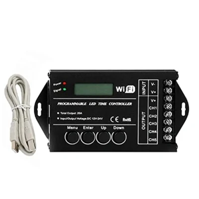 Image de Janasiba DC 12V 24V WiFi RGB Time Programmable LED Controller TC421 5 Canaux 20A Anode Commune Strip Dimmer
