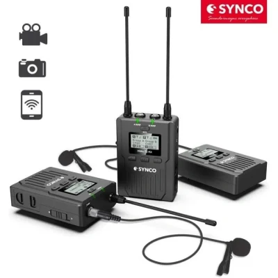 Image de Micro Cravate sans Fil Système de Microphone Synco WMic T2 UHF 96 Canaux pour Caméscope Caméra Vidéo Canon Nikon Sony Panasonic