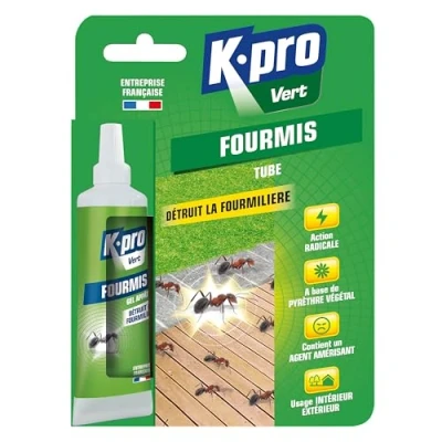 Image de KAPO Fourmis Gel Appât 100% Naturel Tube 20g Vert, Neutre