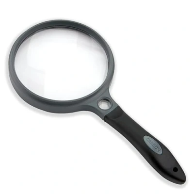 Image de Carson SureGrip loupe à main avec une poignée douce en caoutchouc, grossissement de 2x, et petite lentille incorporée, 11,5x (SG 12)