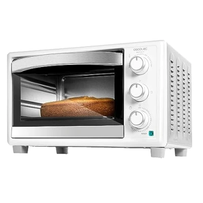 Image de Cecotec Four de comptoir Bake&amp;Toast 2300 Blanc, 23 L, 1500 W, 3 modes chauffage, Minuteur 60 minutes, Température réglable jusqu&#039;à 230ºC, Bac récupérateur miettes.