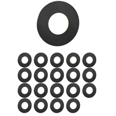 Image de ledscom.de 20 pièces LED lumière d&#039;escalier/lampe murale encastrée FEX pour l&#039;intérieur et l&#039;extérieur, ronde, noire, 85mm Ø, blanc froid