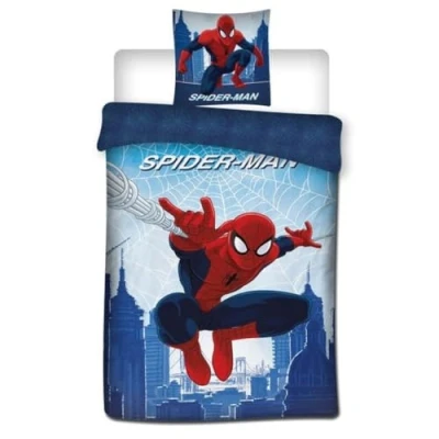 Image de Parure de Lit Spiderman Web 1 Personne, Housse Couette 140x200 cm + Taie d&#039;oreiller 65x65 cm, Polycoton
