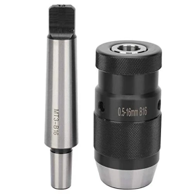 Image de Pour perceuse à colonne MK3 B16 mandrin sans clé 0.5 16mm dispositif de serrage rapide conique morse adapté la colonne, fraiseuse, tour