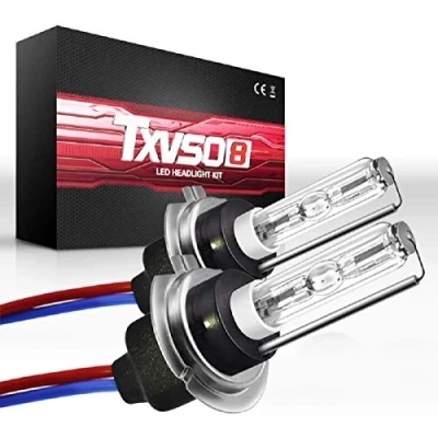 Image de Sipobuy H7 55W HID ampoules de remplacement phare au xénon, base en métal, bleu glace 8000k, 2pcs/ensemble