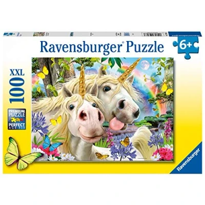 Image de Ravensburger Selfies Puzzle Licorne « Don&#039;t Worry, Be Happy » 100 pièces Extra Large pour Enfants de 6 Ans et Plus, 12898