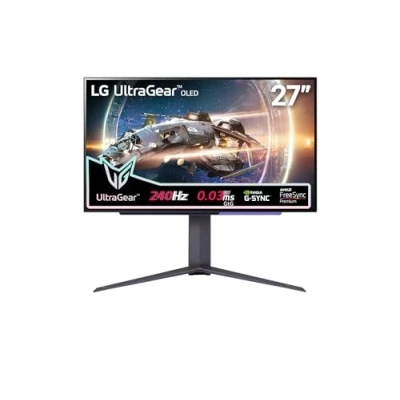 Image de LG Ultragear™ 27GR95QE B Ecran PC Gaming OLED 27&quot; dalle résolution QHD (2560x1440), 0.03ms GtG 240Hz, HDR 10, DCI P3 98.5%, AMD FreeSync Premium, Compatible NVIDIA G Sync, HDMI 2.1