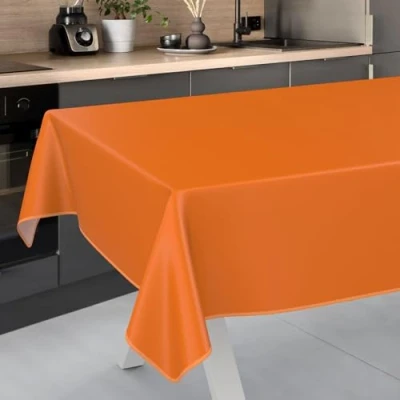 Image de ANRO Nappe en Toile cirée Lavable, pour Table de Jardin, extérieur et intérieur, avec Ourlet, Oranges 100 x 140 cm