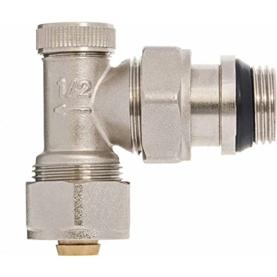 Image de Raccords robinet de radiateur sortie manuel retour compression 16mm pex en angle x 1/2