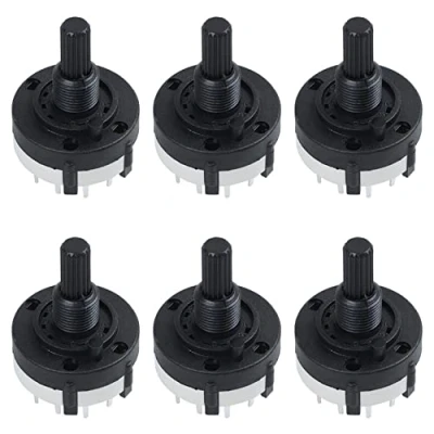Image de Potadak 6X 3P4T 3 4 Position Simple Bande Selecteur Commutateur Rotatif avec Bouton