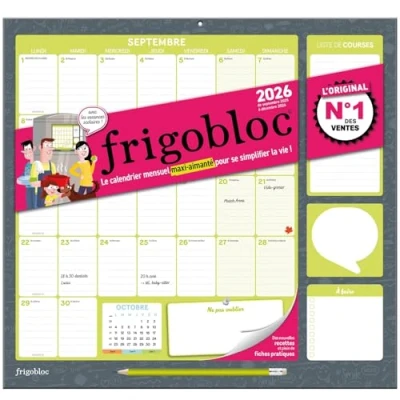 Image de Frigobloc Mensuel 2026 Calendrier d&#039;organisation familiale / mois (de sept. 2025 à déc. 2026) (Broché)
