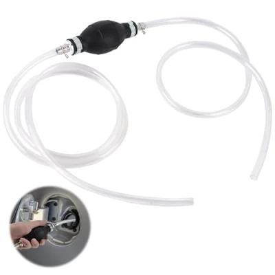 Image de TNOMSNO Pompe a Eau Manuelle, Essence avec 2M de Tuyau et 2 Colliers Serrage, Manuelle Carburant pour Transfert Essence, Huile, Diesel