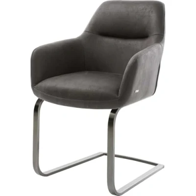 Image de cantilever Pejo Flex microvelours anthracite vintage pied plat grafiete ressorts ensachés