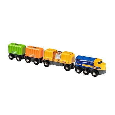 Image de Brio World 33982 Long train de Marchandises pour circuit en bois Système d&#039;attache aimantée Jouet garçons et filles à partir 3 ans