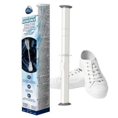 Image de CARE + PROTECT Support chaussures pour lavage et séchage, Tube extensible chaussures, Nettoyage sans effort, Séchage rapide, Adaptation universelle flexible, Durable, Design peu encombrant