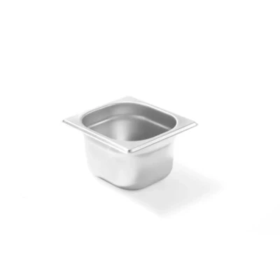 Image de HENDI Bac Gastronorme, GN 1/6, résistance thermique 40 C à 300 C, utilisable dans des fours convection, réfrigérateurs, bain maries, chafing dishes, 3.4L, 176x162x(H)200mm, inox