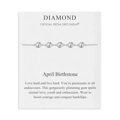 Image de Philip Jones Bracelet avec pierre de naissance d&#039;avril créé des cristaux diamant Zircondia®