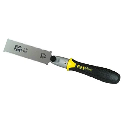Image de Stanley 0 20 331 mini Scie Japonaise, 120 mm Gamme Fatmax denture JetCut Fine et Extrafine 17 22 dents/Pouce Lame Flexible Réaffûtable Droitier Gaucher Poignée Bi matière