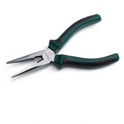 Image de SATA ST70101AST Pince à bec aiguille de 15,2 cm avec dents fines, corps en acier nickelé chromé et poignées antidérapantes Vert