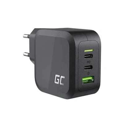 Image de Chargeur USB 65W 3 Port Green Cell GaN Adaptateur Secteur 2X C, 1x A Universel avec PowerDelivery pour Ordinateur Portable iPhone iPad Samsung Android téléphone