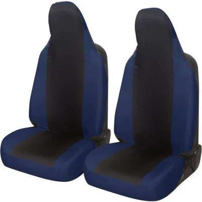 Image de Rebeca Shop Housses de siège voiture universelles paire avant, en Polycoton, pour Twingo, Noir/Bleu Foncè