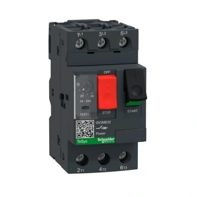 Image de Schneider Electric TeSys GV2ME disj, moteur 24,,32A 3P 3d déclencheur magnéto thermique GV2ME32