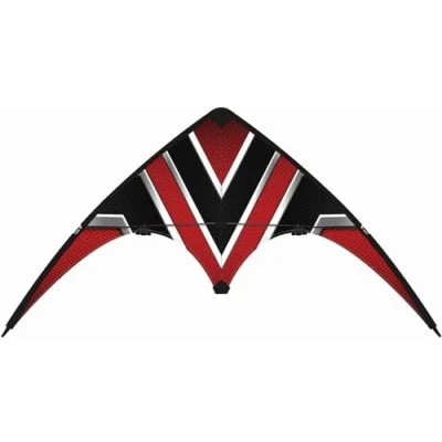 Image de GÜNTHER FLUGSPIELE Paul 1090 cerf volant de sport Carbon Design Loop 100, pour débutants, voile en polyester ripstop, avec poignées direction et corde, taille env. 100 x 56 cm