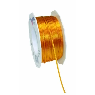 Image de PRÄSENT C.E. Pattberg RHEIN Fil Queue de Rat Jaune, Bobine 50 m Cordon Satin pour Bracelet, cordelette Collier, Largeur 3 mm, Emballage Cadeau, Accessoire décoration