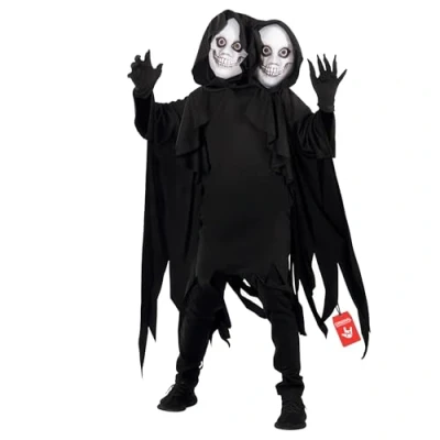 Image de Morph Déguisement Faucheuse Enfant Deux Têtes, Deguisement Enfant, Costume Halloween Faucheuse, Taille L