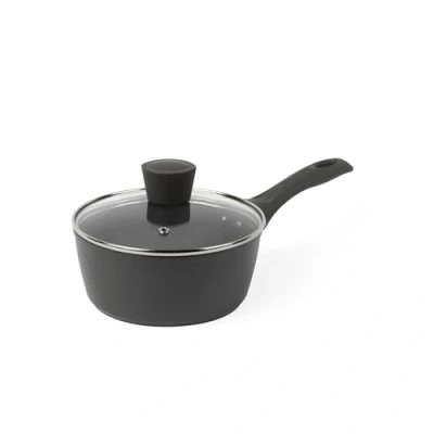 Image de Salter BW11043EU7 Casserole Antiadhésive avec Couvercle en Verre Trempé, 18cm, Design Cosmos, Revêtement Antiadhésif Durable, Sans PFOA, Compatible Plaques à Induction, Facile Nettoyer, Gris/Noir