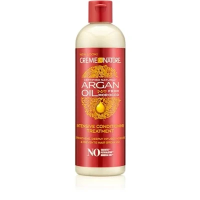 Image de Revlon Creme of Nature Après Shampoing à l’Huile d’Argan du Maroc Soin des Cheveux Bouclés Frisés Crépus Sans Sulfates Bouteille 354 ml