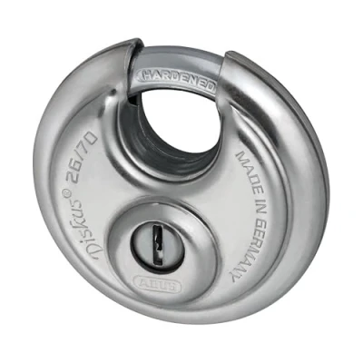 Image de ABUS Cadenas Diskus 26/70 résistant aux intempéries, avec cylindre anti perçage et arrachement niveau de sécurité 8 argenté