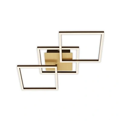 Image de Briloner plafonnier LED, intensité lumineuse variable par paliers, LED orientable, Frame, brun doré, 763x368x73 mm 3217 017