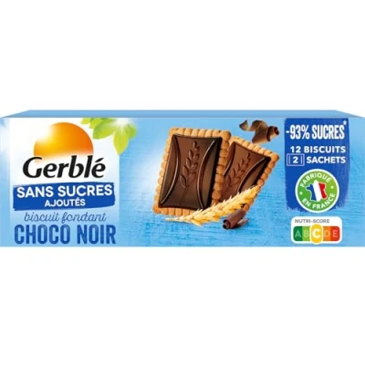 Image de Gerblé Sans Sucres Ajoutés, Biscuits Choco Fondant Noir, 12 biscuits, 126 g, 190670