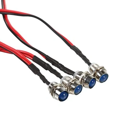 Image de EBTOOLS Elerose pour LED indicator light 12v 4 Témoins Lumineux de Tableau Bord Panneau 8mm des Voitures, Bateaux, Camions, Van(Bleu)