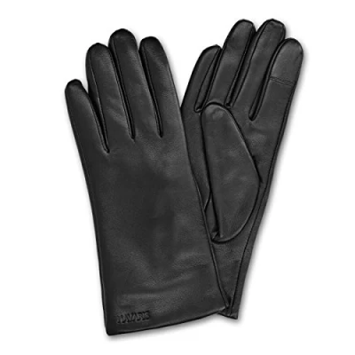 Image de Navaris Gant tactile femme Paire de gants en cuir agneau avec doublure cachemire pour écran téléphone Différentes couleurs et tailles