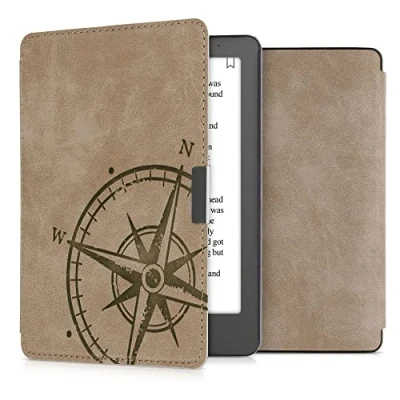 Image de kwmobile Étui liseuse Compatible avec Kobo Aura Edition 2 Housse Rabat magnétique en Simili Cuir Marron