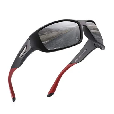 Image de PUKCLAR Lunettes de soleil Hommes Polarisées Léger TR90 Frame UV400 Spring Hinges Sunglasses