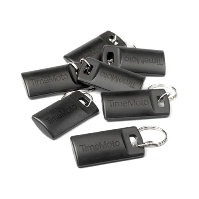 Image de Porte clés RFID TimeMoto RF—110, lot de 25, compatibles avec les pointeuses pour employés, compacts, légers, fréquence 125 kHz, distance détection 7 cm