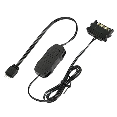 Image de CERRXIAN Contrôleur ARGB 5 V 3 broches, mode lumière intégré, alimentation SATA, pour cartes mères sans ventilateurs ou DIYARGB, bandes lumineuses ARGB, d&#039;éclairage, etc