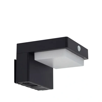 Image de Lindby LED applique solaire Eleazar, noir, capteur, intensité variable