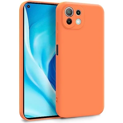 Image de MyGadget Coque pour Xiaomi Mi 11 Lite 5G Case TPU Souple &amp; Soft avec Doublure Microfibre Cover Protection Extra Fine Légère Orange