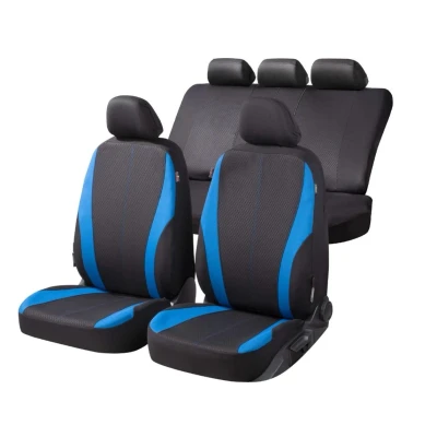 Image de WALSER Dundee ZIPP IT 11856 Couverture de siège bleu/noir Polyester avant et arrière RENAULT: Clio 3, 2, 4, PEUGEOT: 206 3/5 portes