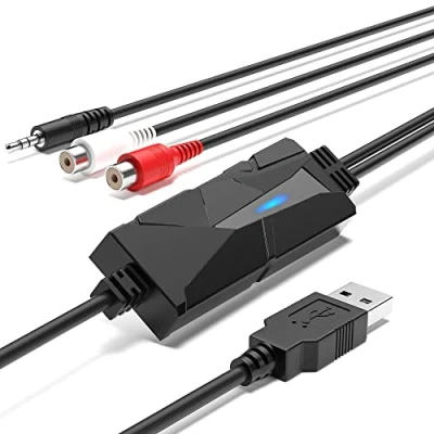 Image de DigitalLife USB Audio Capture Grabber with 3.5mm &amp; R/L Stereo Input Digitizer, AV202 B