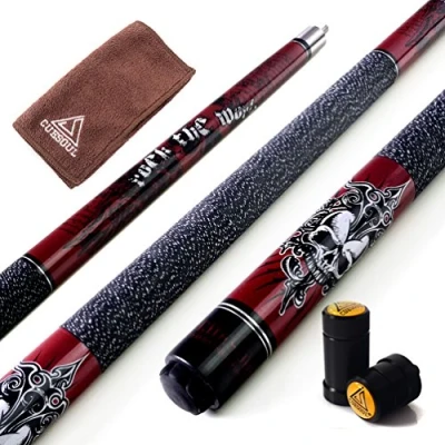 Image de CUESOUL Rockin Series 57 &quot;21 oz Maple Pool Cue b?Ton Set avec Joint Protector Protector/Arbre et Serviette (G408)